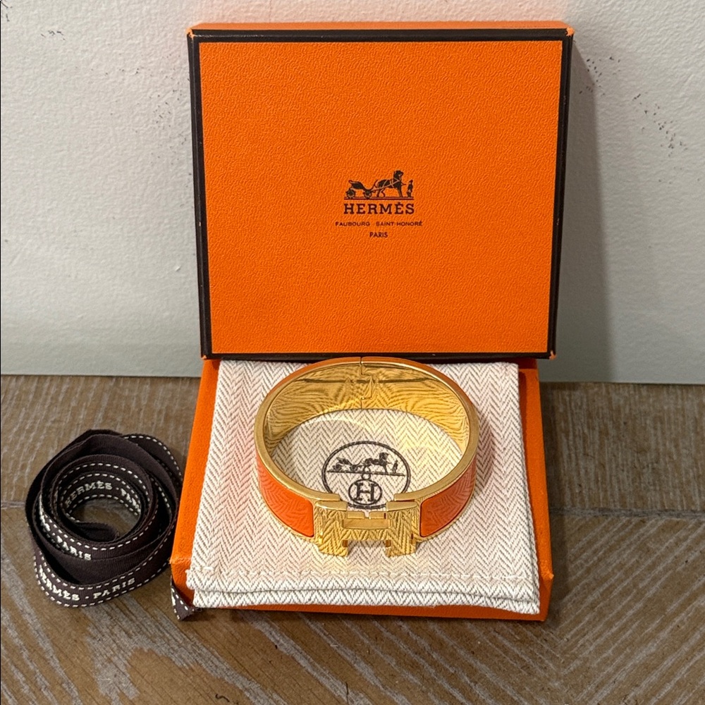Hermes Clic Clac H Orange Bracelet PM